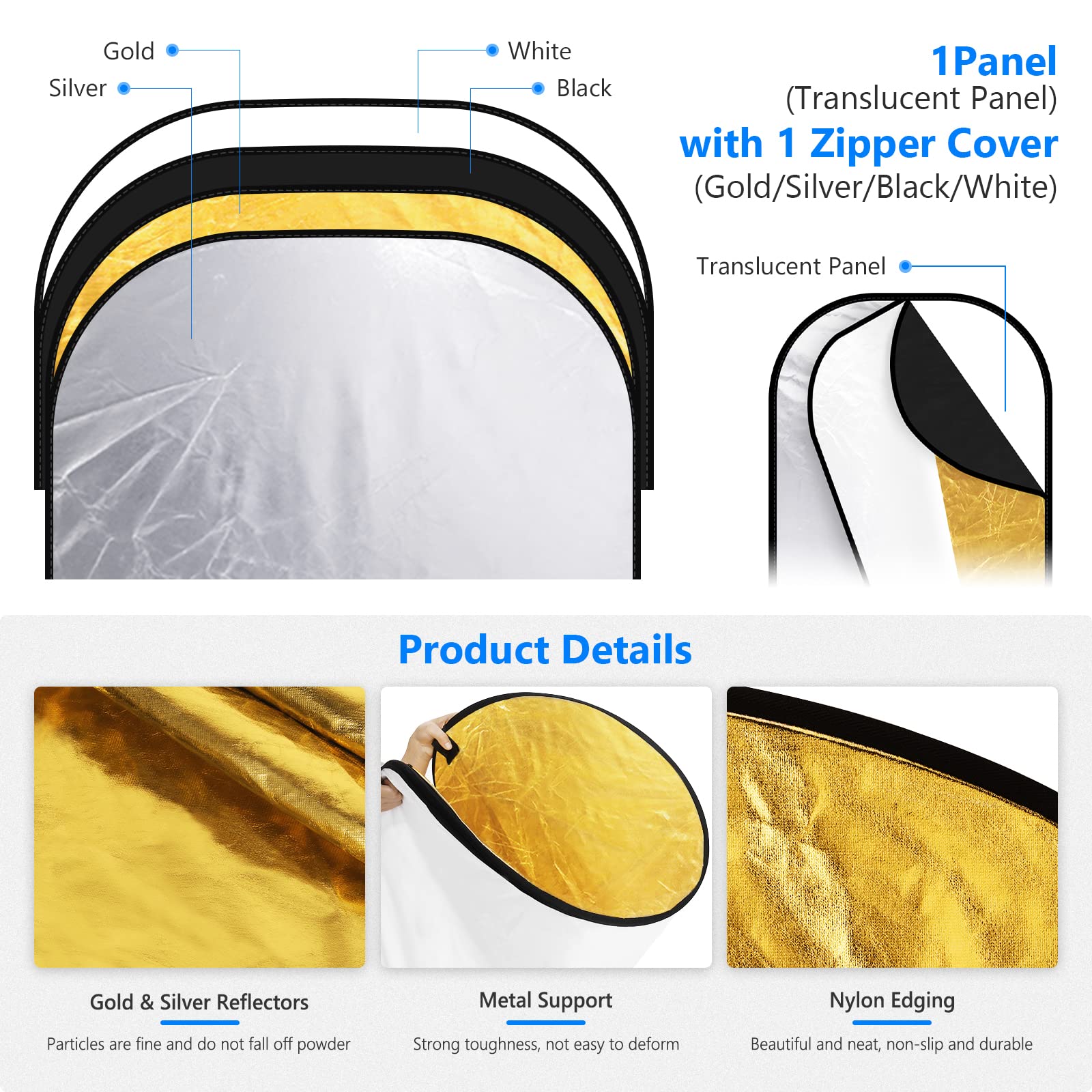 NEEWER عاكسات الضوء للتصوير ال - مراجعة Reflector Disc Silver وسعره