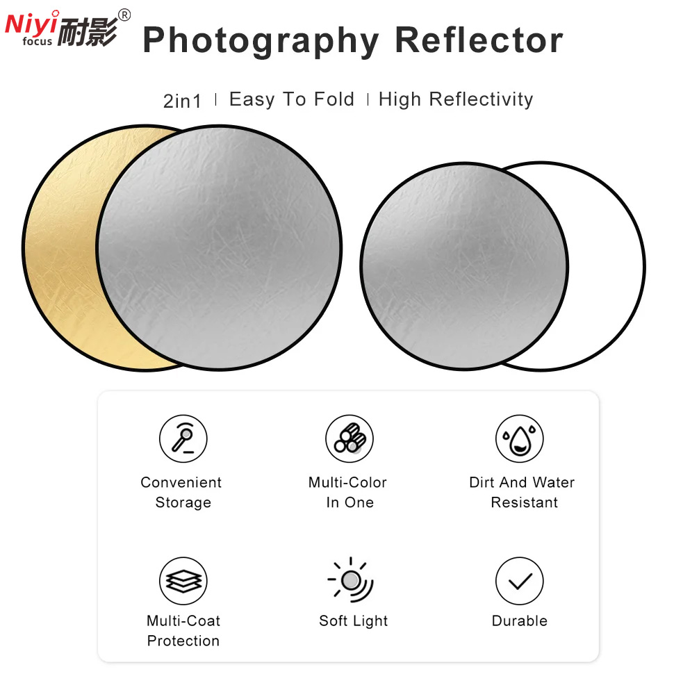 عاكس ضوئي دائري محمول 2 في 1 ب - مراجعة Photography Lighting Diffuser وسعره