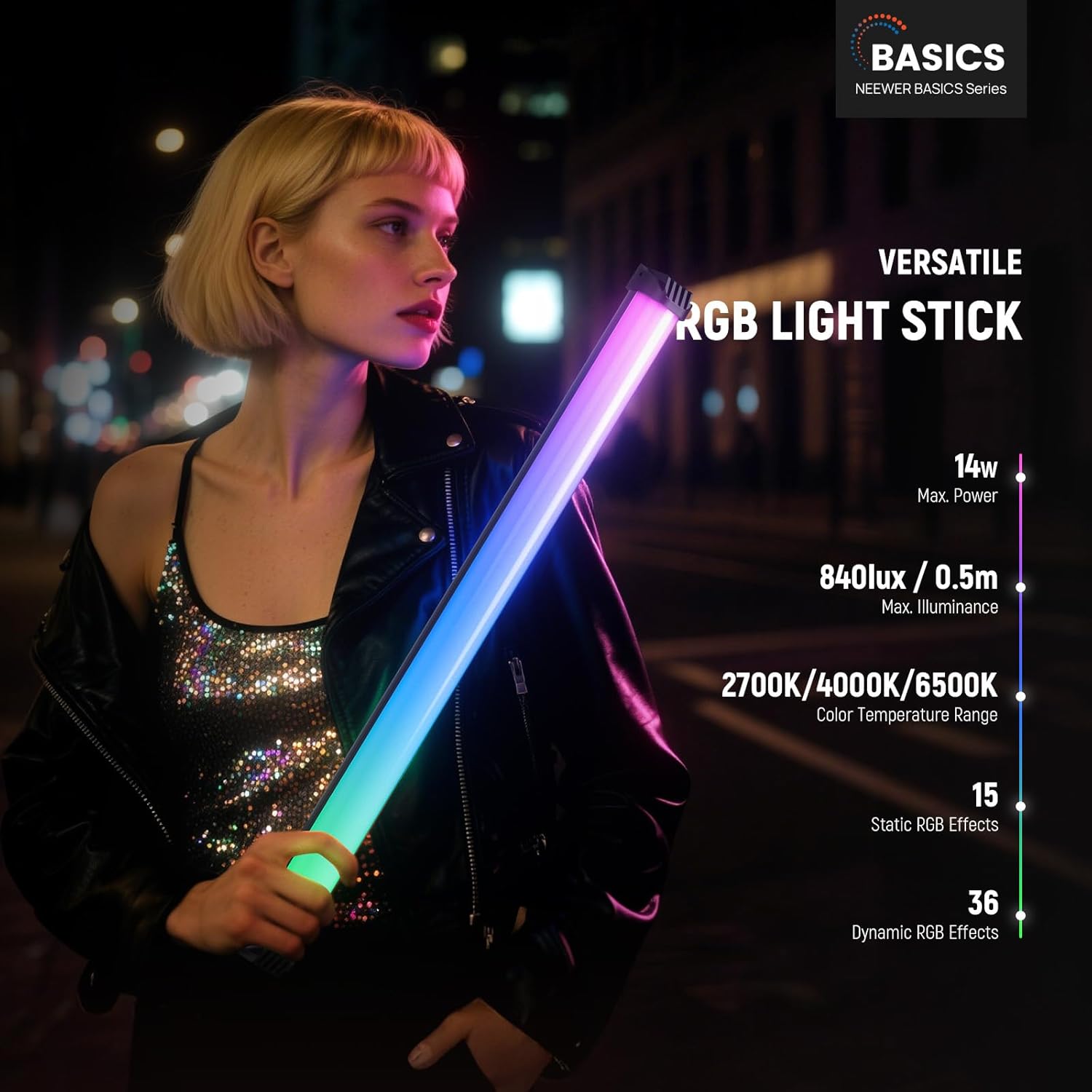 NEEWER Basics عصا إضاءة RGB مغ - مراجعة Photography Lighting Grid وسعره