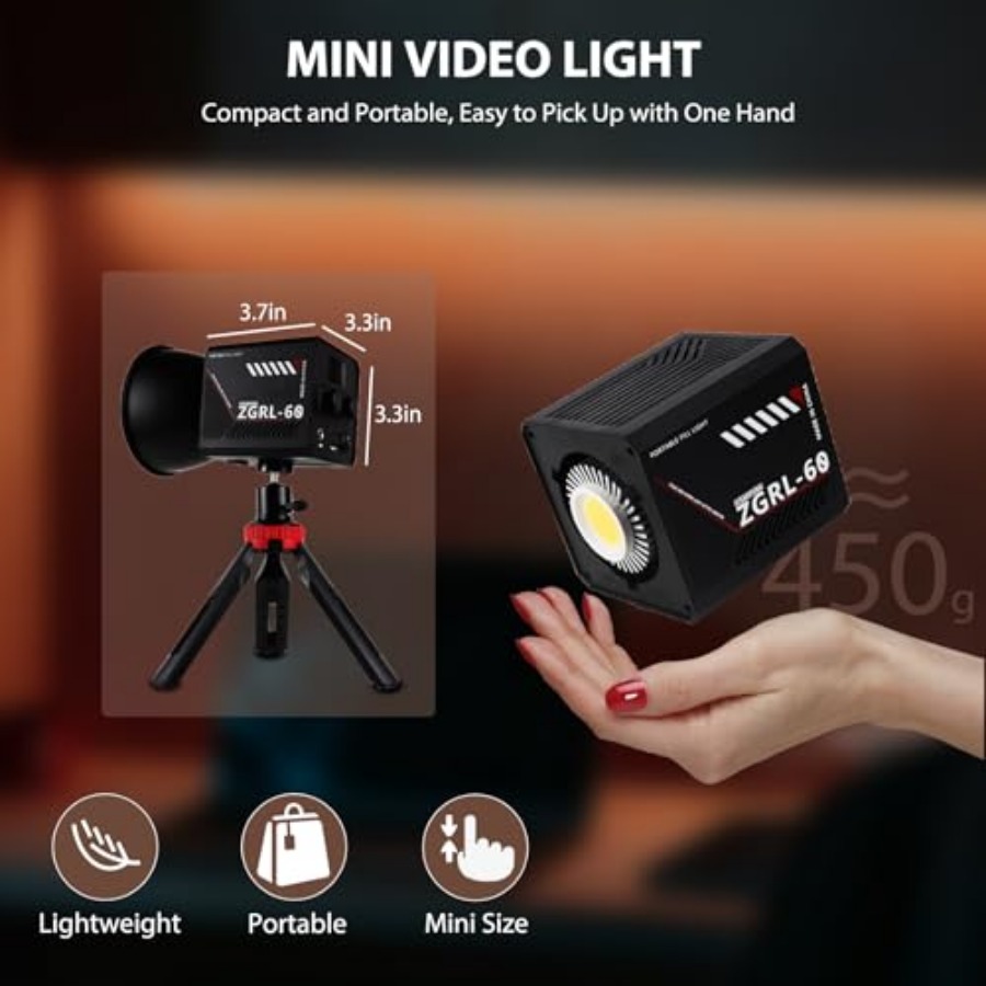 ضوء فيديو LED محمول بقوة 60 وا - مراجعة Photography Lighting Spotlight وسعره