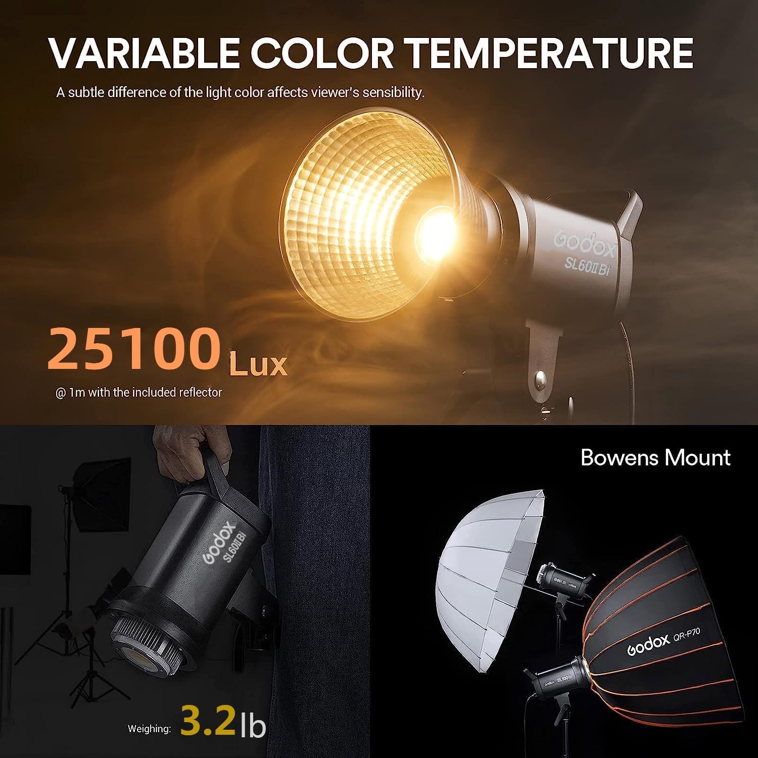ضوء فيديو LED ثنائي اللون Godo - مراجعة Photography Lighting Grid وسعره