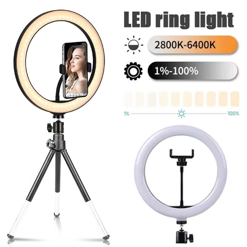 إضاءة حلقية للسيلفي مقاس 10 بو - مراجعة Photography Lighting Circle وسعره