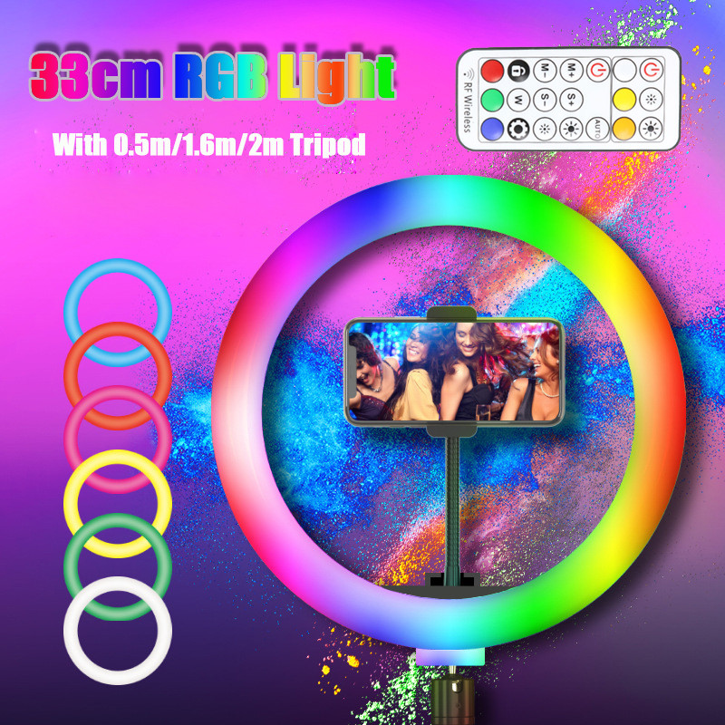 13 بوصة RGB Led Selfie مصباح م - مراجعة Photography Lighting Circle وسعره