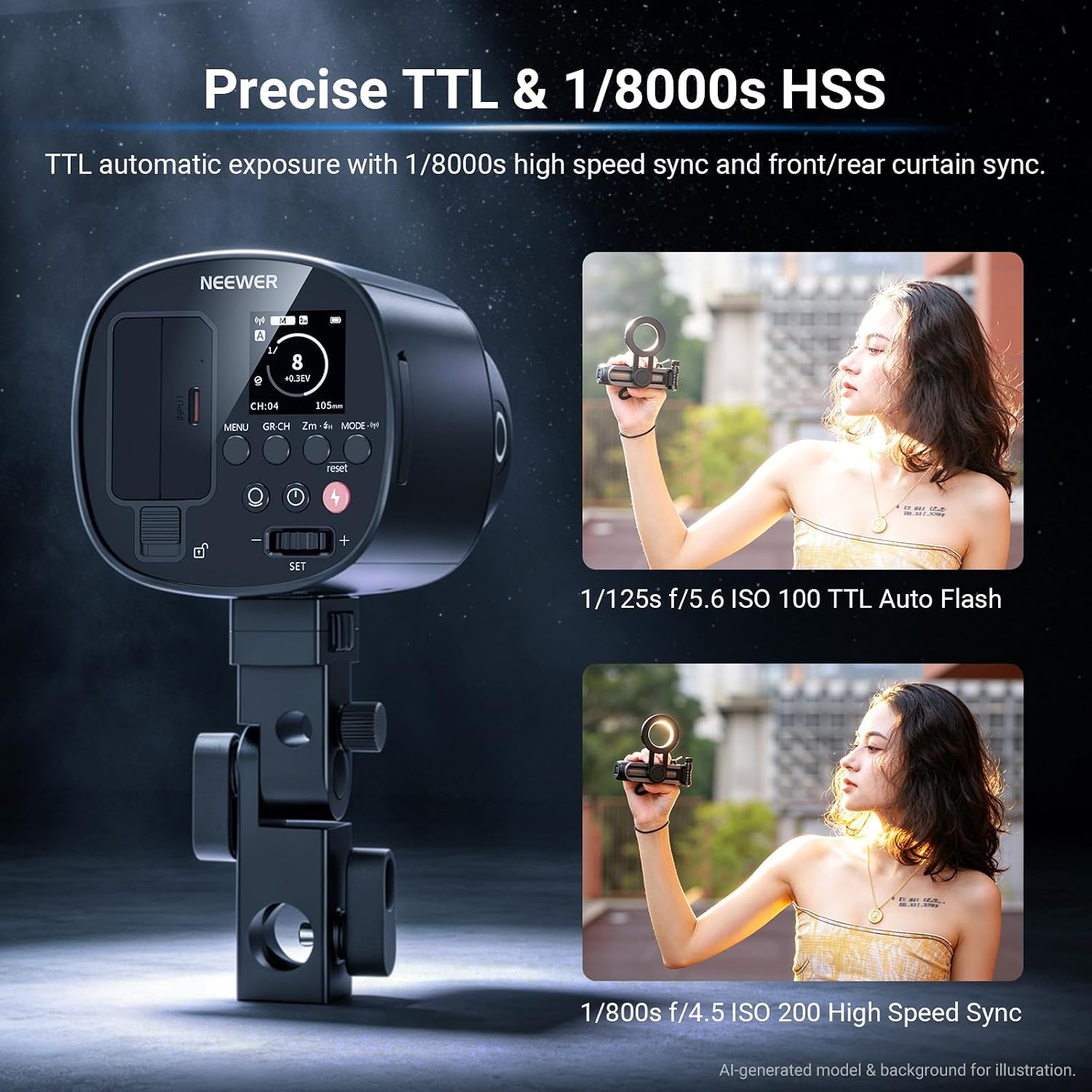 فلاش خارجي NEEWER Q120 بقوة 12 - مراجعة Portable Strobe Monolight وسعره